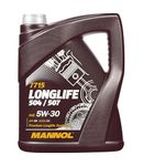 Mannol 5 Liter Longlife 504/507 5W-30 Engine Oil C3 Universal Fully Synthetic, Yellow-brown