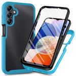 Samsung Galaxy A05S Case with Built-in Screen Protector, 360 Full Body Protective Cover Heavy Duty Anti-Scratch Shockproof Slim Silicone Bumper Clear Phone Case for Samsung Galaxy A05S, Light Blue