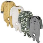 Gerber Baby Boys 4 Pack Sleep 'N Play Footie, Tiger, Newborn