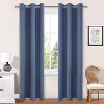 Hiasan Bedroom Blackout Curtains 2 Panels, Thermal Insulated Privacy Protection Room Darkening Living Room Curtains, 42 x 84 Inches Length, Haze Blue