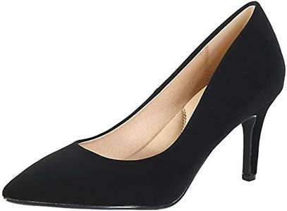 City Classified Comfort Super Cushioned Memory Foam Inner Sole Coen-h Medium High Heel Pointy Toe Pump,9 B(M) US,Black Nubuck