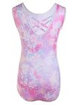 Gymnastics Leotards for Girls Kids Crisscross Back Girls' Leotard Sleeveless Sparkle Ballet Dance Athletic Leotard Gymnastics Outfits 6-8 Years