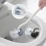 2 Pcs Toilet Brush, Curved Design Angled Cleaner Brush Scrubber for Deep Cleaning, Long Plastic Handle and Flexible Bristles