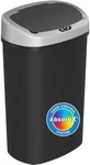 iTouchless 13 Gallon Oval Sensor Kitchen Trash Can with Odor Filter System, Durable Dent-Proof Automatic Lid Plastic Garbage Bin, Great Waste Bin for Home, Office, Business, Slim Space-Saving, Black