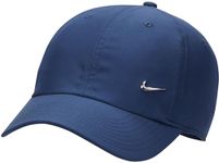 NIKE FB5372-410 U NK DF Club Cap U CB MTSWSH L Hat Unisex Adult Midnight Navy/Metallic Silver Size S/M