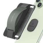 Sinjimoru Detachable Phone Wallet, Phone Card Holder as Phone Stand & iPhone Grip for Wireless Charging, Not for MagSafe. Sinji Mount B-Grip Olive Grey