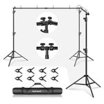 NEEWER Backdrop Stand Heavy Duty with 9x20ft/2.8x6m Extended Telescopic Crossbars, 3 Stands, 8 Spring Clamps, 1 Bag, Studio Photography Photo Backdrop Background Support System for Parties, NK-ST2860