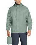 33,000ft Packable Rain Jacket Men's Lightweight Waterproof Rain Shell Jacket Raincoat with Hood for Golf Cycling Windbreaker