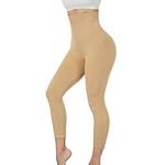 Joyshaper Shapewear Leggings for Women High Waisted Tummy Control Body Shaper Compression Tights Scrunch Butt Lift Yoga Pant Beige