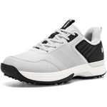 FitVille Men's Golf Shoes Extra Wide Fit Professional Spiked Golf Shoes Comfortable Slip-on Trainers Sneakers for Outdoor Casual