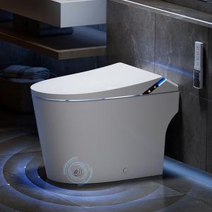 Ihatit Smart Toilet with Bidet Built in, Toilets with Tank, Auto Open Close, Auto Flush, Foot Sensor, Heated Seat, Warm Water, Foam Dispenser, Elongated Bidets for Modern Bathroom, Remote, Night Light