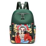 JAISOM Stylish Anime Ethnic Printed Durable Water-Resistant Women's Backpack Korean College Bag for girls. Gift for Her… (Green)