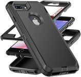 AYMECL for iPhone 6 Plus Case,iPhone 7 Plus Case,iPhone 8 Plus Case[Military Grade] 3 in 1 Heavy Duty Full Body Shockproof Protection Phone Case for iPhone 6P/7P/8P 5.5 inch,Black