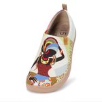 UIN Women's African Beauty Canvas Lightweight Ladies Boat Footwear Gifts Art Painted Travel Shoes Brown 260mm, UK Size 7, EU Size(41)