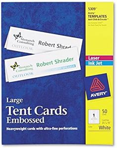 Avery 5309 Laser/Inkjet Tent Cards,Large,Perforated,3-1/2-Inch x11-Inch,50/BX,WE