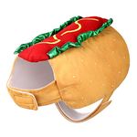 POPETPOP Hot Dog Design Pet Costume, Funny Warm Hoodie for Dogs and Cats, Halloween Christmas Apparel Cosplay for Puppies and Kitten - Size S