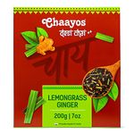 Chaayos Lemongrass Ginger Tea - Premium Chai Patti for Cough & Cold Remedy (200g)