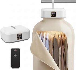 SereneLife Portable Clothes Dryer | Drying Bag for Clothes, Suits & Dresses | Adjustable Temperature & Remote Control 1-8 Hour Timer | Compact Dryer for Home, Apartment, Dorm & Travel | White