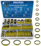 ZDBB 12 Sizes 378 Pcs Bonded Sealing Washer Kit,Automotive Self-Centred AC Seal Metal Rubber Gasket Repair Assortment Set M6 M8 M10 M12 M14 M16 M18 M20 M22 M24 M27 M30 (Metric)