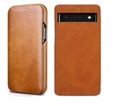 HARITECH Magnetic Closer Leather Flip Back Cover Case with Card Holder Compatible for Google Pixel 7 (Brown)