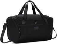 Skechers 40l Sport Duffel Bag Overnight Bag Fitness Bag with Shoes Compartment Gym Bag Sports Bag Weekender Bag Holiday Travel Duffel Bag Cross Body Tote Bag for Men and Women- Camo Brown (Black)