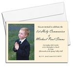 10 Personalised Boys 1st First Holy Communion Invitations Photo Invites N16