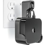 volport Wall Mount for Apple TV: Holder Bracket for Apple TV 4k 3rd Generation - Outlet Hanger Stand for Apple-TV 4k+ Gen 3 Built-in Cable Management, Hide & Store Messy Wires, Black