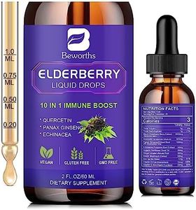 B BEWORTHS Elderberry Syrup | Black Elderberry Liquid Drop Zinc Quercetin Supplements for Immune Support | Sambucus Elderberry with Zinc and Vitamin C, D3 | Vegan | Non-GMO | Gluten Free | 30 Servings