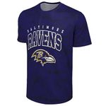 FOCO NFL Men's Officially Licensed Big Logo Wordmark Camo Performance Game Day Team Color Crewneck T-Shirt, Baltimore Ravens - Purple, X-Large