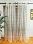 ZEBA World Transparent Sheer Curtain for Door | Bedroom and Living Room | Soft and Light | Floral Printed with Hidden Loop in Multicolor - 50x80 inches (7feet Long) (Pack of 2)