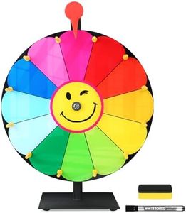 Delizon 12 Inch Color Prize Wheel, 12 Slot Spinning Wheel Fortune Game, Holiday Activities, Party, Classroom or Home Education, Sunflower Pattern