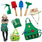 Born Toys Kids Gardening Tool Set Includes Garden Apron, Kids Sun Hat, Kids Shovel, Toddler Gardening Gloves - Kids Gardening Set as Dress Up & Pretend Play Ages 3-7 Kids Costumes for Boys and Girls