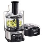 Hamilton Beach Professional Stack & Snap Food Processor for Slicing, Shredding and Kneading, Extra-Wide Feed Chute, 12 Cup Spiralizing, Stainless Steel 70815