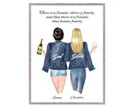 Personalised Gifts for Women | Best Friend Gifts | Cousin Gifts | Friendship Print | Friend/Sisters Keepsake | Customisable Hair, Drinks, Clothes | UNFRAMED | Available in 5"x7", A5, 8"x10", A4, A3