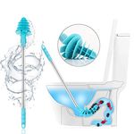 Toilet Plunger - Lypulight 2nd Gen Powerful Toilet Dredge Tools Clears Blockages With Flexible Silicone Rubber Head Wall Hook Holder 23.22" For Clogged Siphon Toilet Without Water Splashing Out