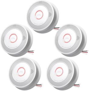 SITERLINK Hardwired Smoke and Carbon Monoxide Detector with Battery | Wired Interconnected Smoke Alarm and Carbon Monoxide Detector with Voice Alert,Fire Alarms and CO Detector for Home, 5-Pack