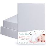 Crib Sheets 50x90cm Fully Fitted and 100% Organic Cotton Completely Natural Crib Sheets Grey color Set of 2 Ultra-soft and Comfortable for Your Baby 50 x 90 cm size