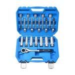 Zoomtools 18 Pcs 1/2" Steering Hub Suspension Shock Socket Kit,Suspension Shock Absorber Strut Nut Removal Tool Socket Set