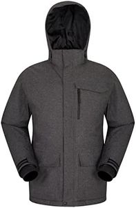Mountain Warehouse Comet Mens Ski Jacket - Waterproof, Taped Seams, Breathable, Detachable Snowskirt, Lift Pass Pocket - Best for Snowboarding, Skiing, Winter Sports Dark Grey XS