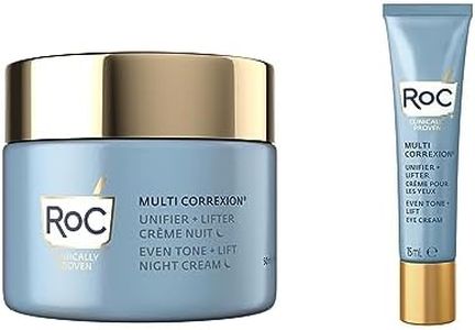 RoC - Multi Correxion Unifier + Lifter Crème De Nuit & Unifier 50 ml + Lifter Crème Pour Les Yeux 15 ml - Traitement Anti-âge - Avec Complexe Hexyl-R et Niacinamide