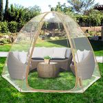 EighteenTek Bubble Tent Screen House Room Greenhouse Camping Tent Canopy Gazebos 4-6 Person for Patios, Large Oversize Weather Pod Pop Up Tent, Cold Protection Beige 10’x10’