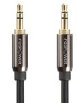 FosPower Aux Cable, 3.5mm to 3.5mm Audio Cable (0.3M/1FT), 24K Gold Plated for Headphones, iPods, iPhones, iPads, MP3 Player, Home/Car Stereos and More