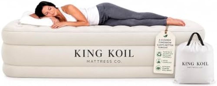 King Koil Air Mattress Cal King with Built-in Pump, Inflatable Blow Up Bed