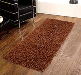 Saral Home Shaggy Soft Cotton Durable & Washable Multipurpose Runner for Home/Kitchen/Living Area/Lobby/Office with Anti Skid Backing (Brown, 45 Cm X 120 Cm)