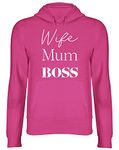 Shopagift Wife Mum Boss Hooded Top Unisex Hoodie Pink