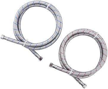 ALEASHA 72” Length Faucet Supply Lines,Flexible Faucet Hose Connector 3/8" to 3/8" Female Compression Thread Stainless Steel Braided Bathroom Kitchen Faucet Extension Water Supply Line,2Pcs