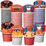 Dandat 96 Pieces Basketball Hoop Snack Cups Basketball Themed Party Supplies Disposable Basketball Treat Paper Cups Cute Ice Cream Bowls for Basketball Party Decorations Birthday Party Favors