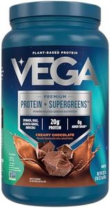 Vega Protein + Supergreens - 20g Plant-Based Protein, Chocolate, 25 Servings, Real Greens & Veggies, Vegan Keto, 0g Added Sugar, Non-GMO, Gluten Free, Dairy Free, 1.8lbs (Packaging May Vary)