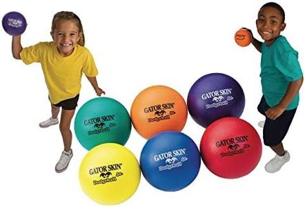 S&S Worldwide Gator Skin Junior Dodgeballs Assorted Color 5PU Coated Foam Balls Soft No-Sting Kid's Balls for Camps, After School Programs, Basement Dodgeball and More for Ages 4-8 Set of 6