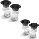 KARP Flexible Sphere Ice Molds - Set of 4 Large 2.5 Inch Ice Ball Makers - Perfect for Whisky Ice for Bourbon, Scotch, Cocktails (Ice Mold - 4 Qty)